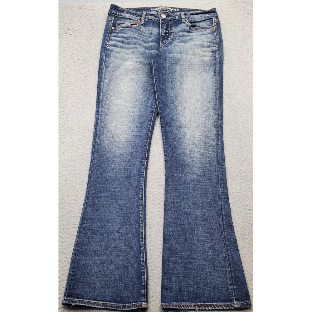 American Eagle Skinny Kick Jeans Womens 14 Blue Denim Super Stretch Streetwear